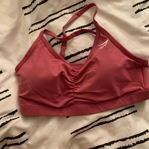Ruched training sports bra - Bright Pink